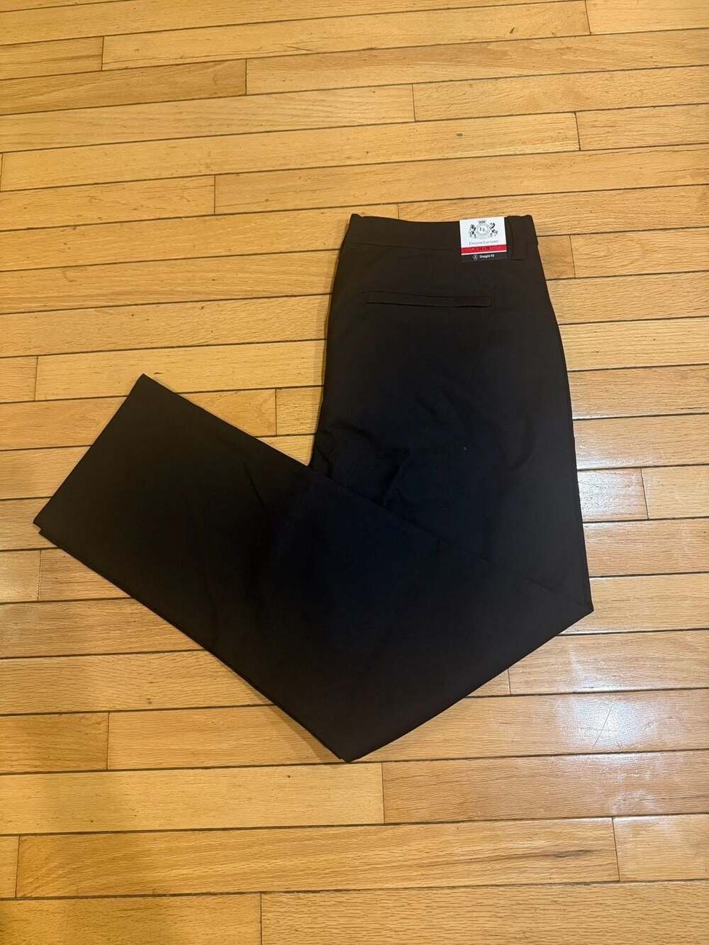 English Laundry Men's Black Straight Fit Dress Pants, 34x30